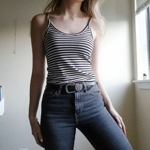 Brandy Melville Black and White Stripped Tank